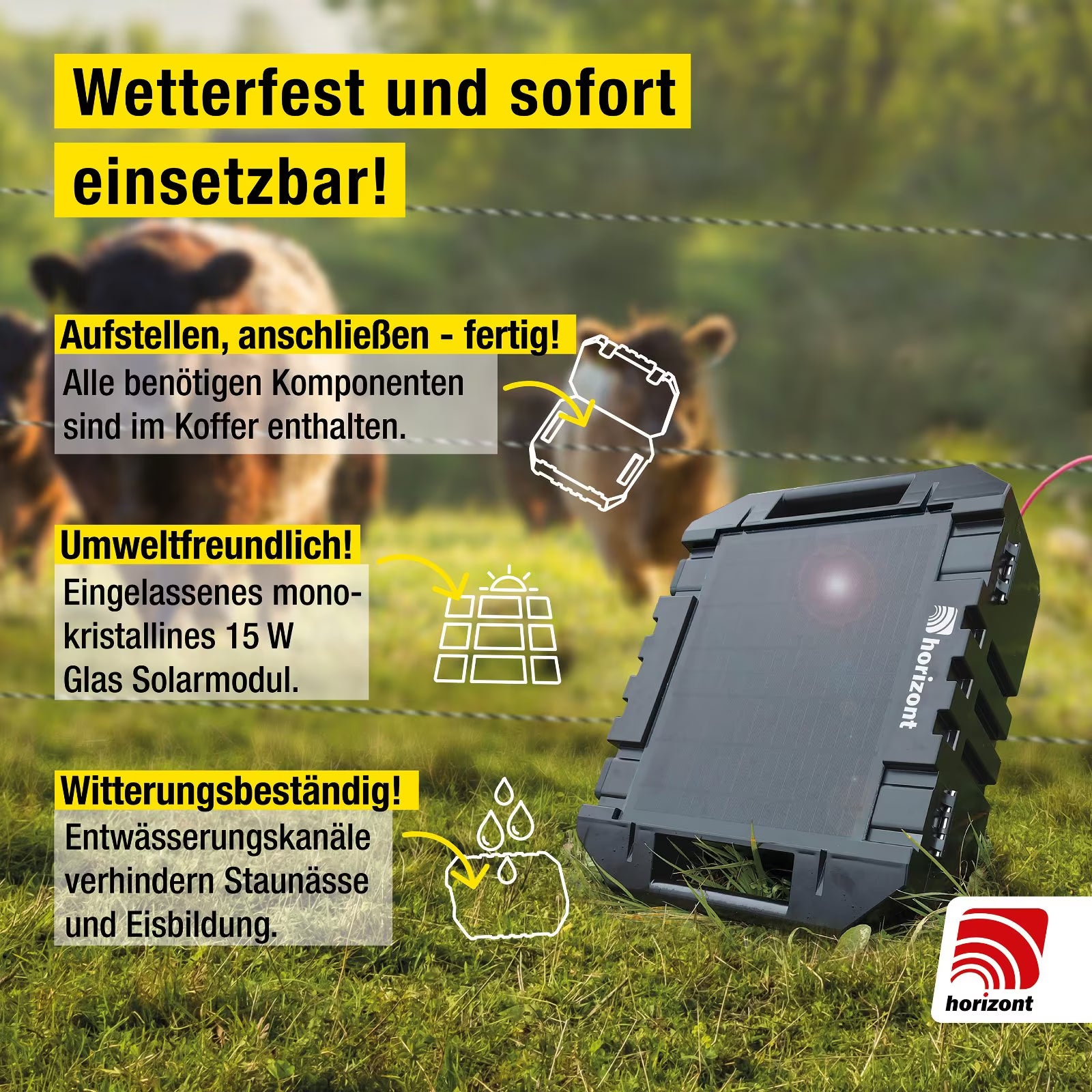 Weidezaun Koffergerät Solar Horizont 10893