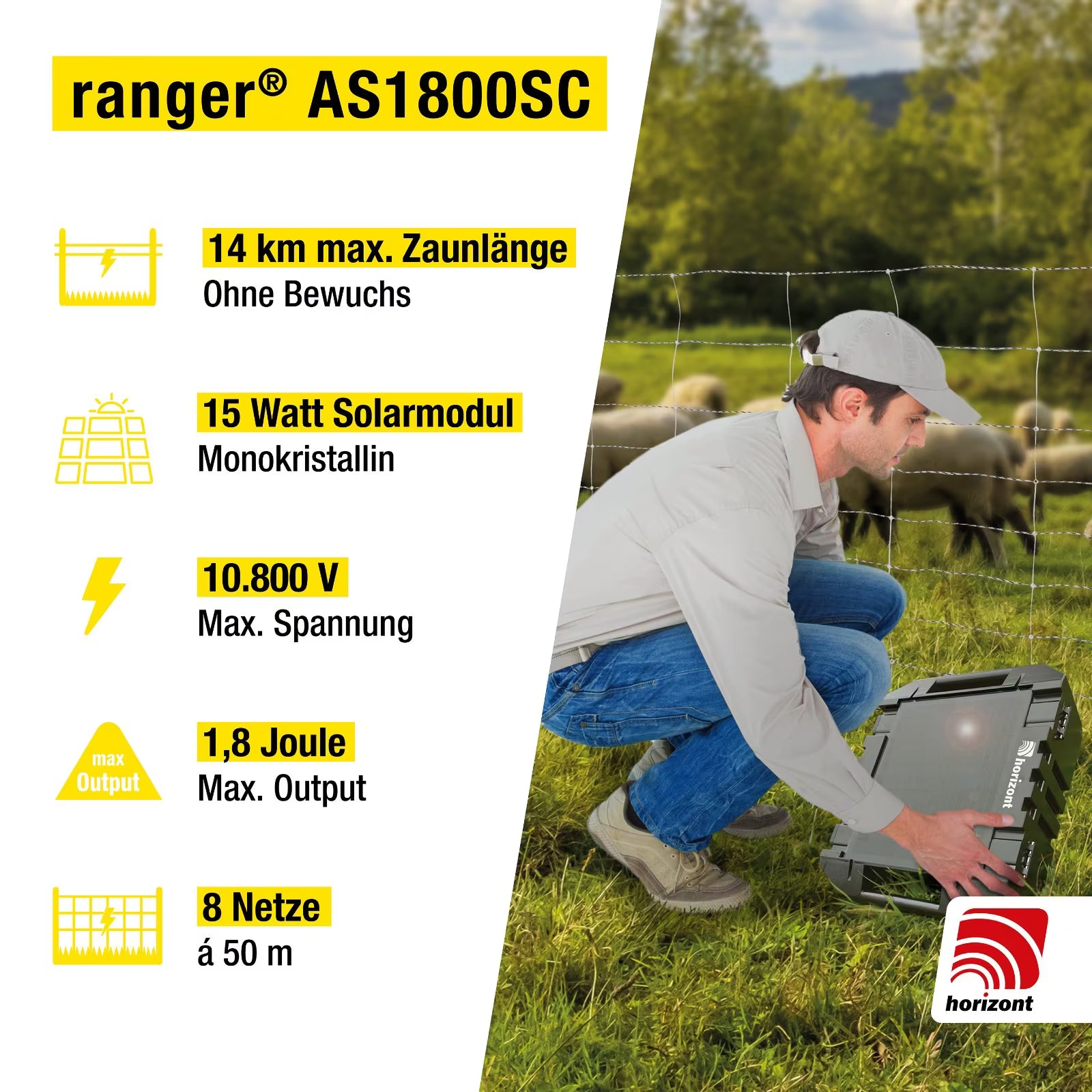 Weidezaun Koffergerät Solar Horizont 10893